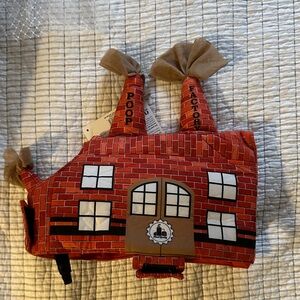 Red Brick poop Factory Halloween costume for dog-size small 13-15”